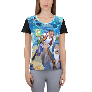 Splinterlands: Water Team Unleashed All-Over Print Women's Athletic T-shirt